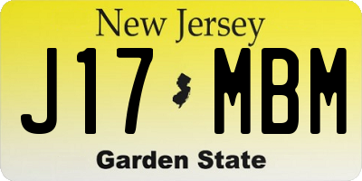 NJ license plate J17MBM