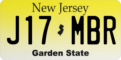 NJ license plate J17MBR