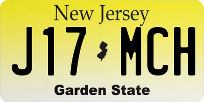 NJ license plate J17MCH