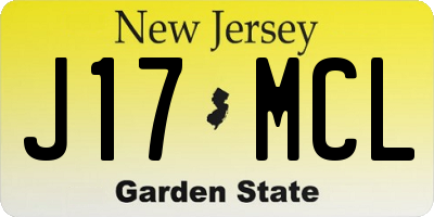 NJ license plate J17MCL