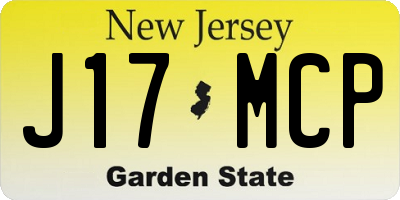 NJ license plate J17MCP