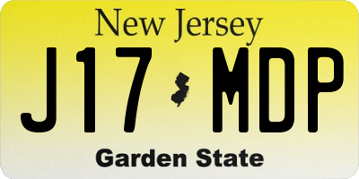 NJ license plate J17MDP