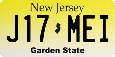 NJ license plate J17MEI