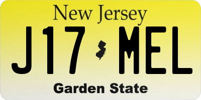 NJ license plate J17MEL