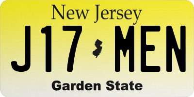NJ license plate J17MEN
