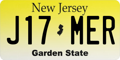 NJ license plate J17MER
