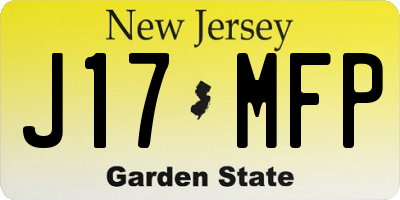 NJ license plate J17MFP