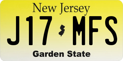 NJ license plate J17MFS