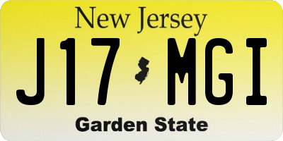NJ license plate J17MGI