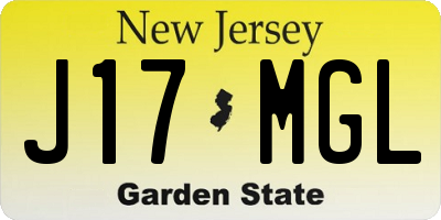 NJ license plate J17MGL