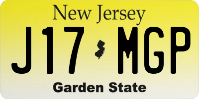 NJ license plate J17MGP