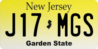 NJ license plate J17MGS