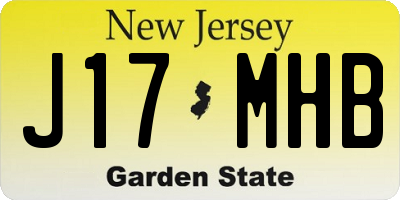 NJ license plate J17MHB