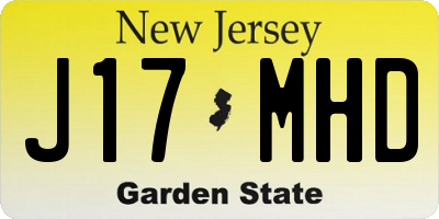 NJ license plate J17MHD