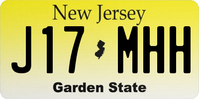 NJ license plate J17MHH
