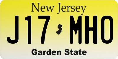 NJ license plate J17MHO