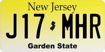 NJ license plate J17MHR