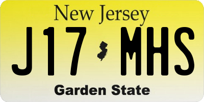 NJ license plate J17MHS