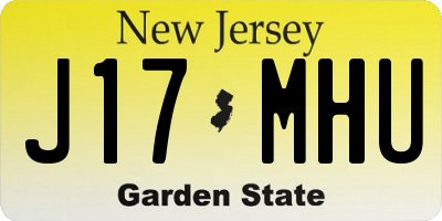 NJ license plate J17MHU