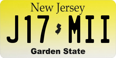 NJ license plate J17MII