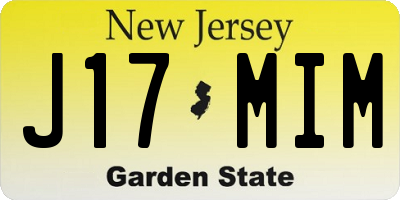 NJ license plate J17MIM