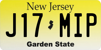 NJ license plate J17MIP