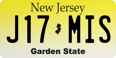 NJ license plate J17MIS
