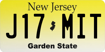 NJ license plate J17MIT