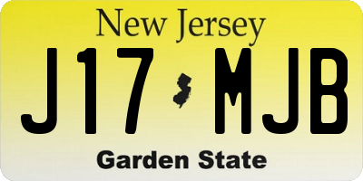 NJ license plate J17MJB
