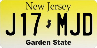 NJ license plate J17MJD