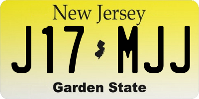 NJ license plate J17MJJ