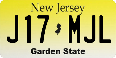 NJ license plate J17MJL