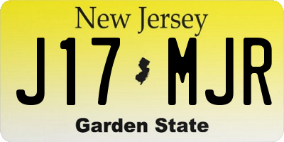 NJ license plate J17MJR
