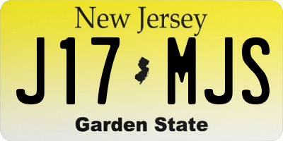 NJ license plate J17MJS