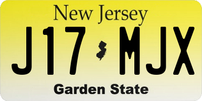 NJ license plate J17MJX