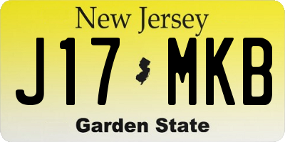NJ license plate J17MKB
