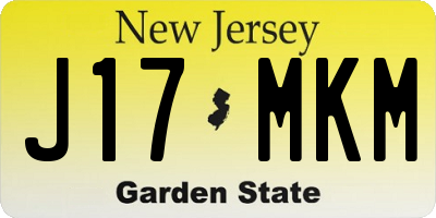 NJ license plate J17MKM