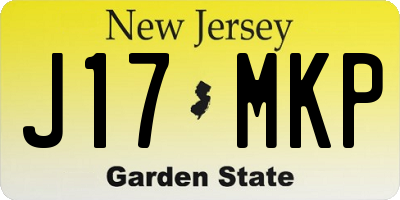 NJ license plate J17MKP