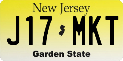 NJ license plate J17MKT