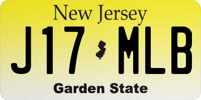 NJ license plate J17MLB