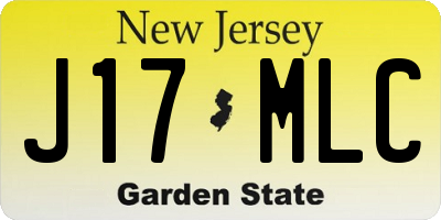 NJ license plate J17MLC