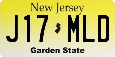 NJ license plate J17MLD