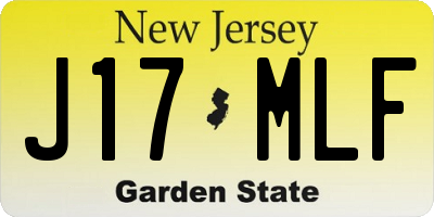 NJ license plate J17MLF