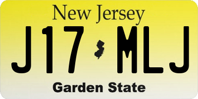 NJ license plate J17MLJ