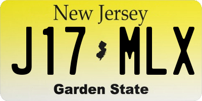NJ license plate J17MLX