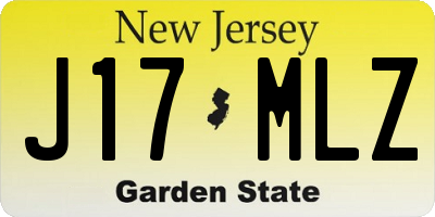 NJ license plate J17MLZ