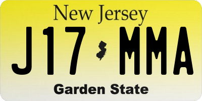 NJ license plate J17MMA
