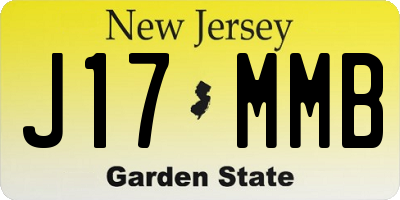 NJ license plate J17MMB