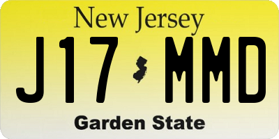 NJ license plate J17MMD