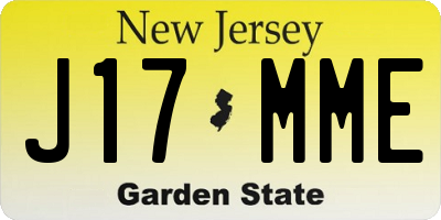 NJ license plate J17MME